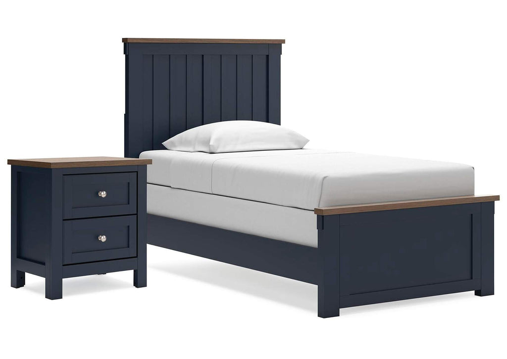 Landocken Twin Panel Bed and Nightstand