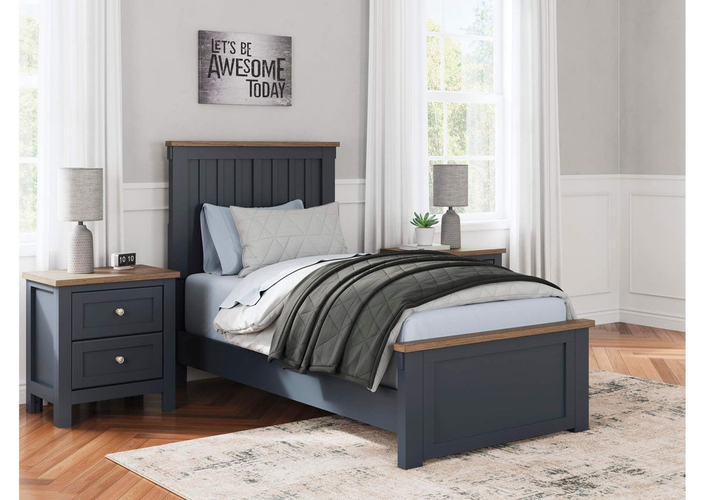 Landocken Twin Panel Bed, Dresser, Mirror and 2 Nightstands