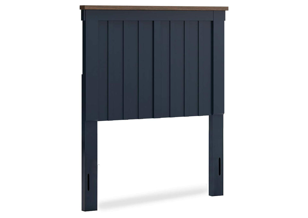 Landocken Twin Panel Headboard, Dresser, Mirror and 2 Nightstands angled view