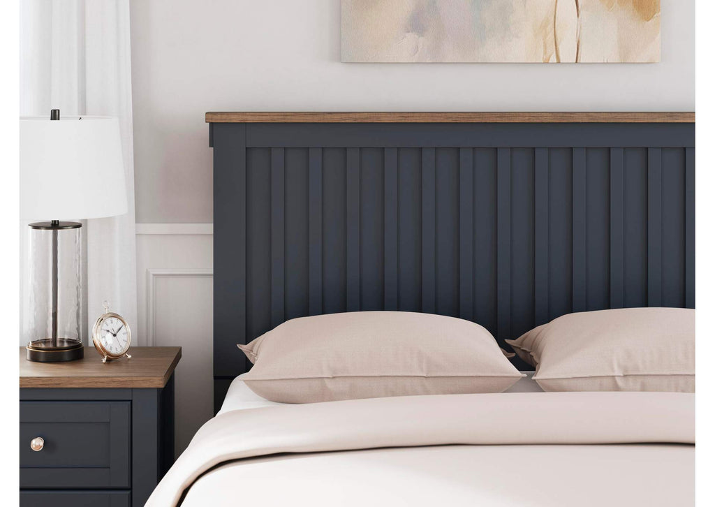 Landocken Queen Panel Headboard, Dresser, Mirror, Chest and 2 Nightstands detail