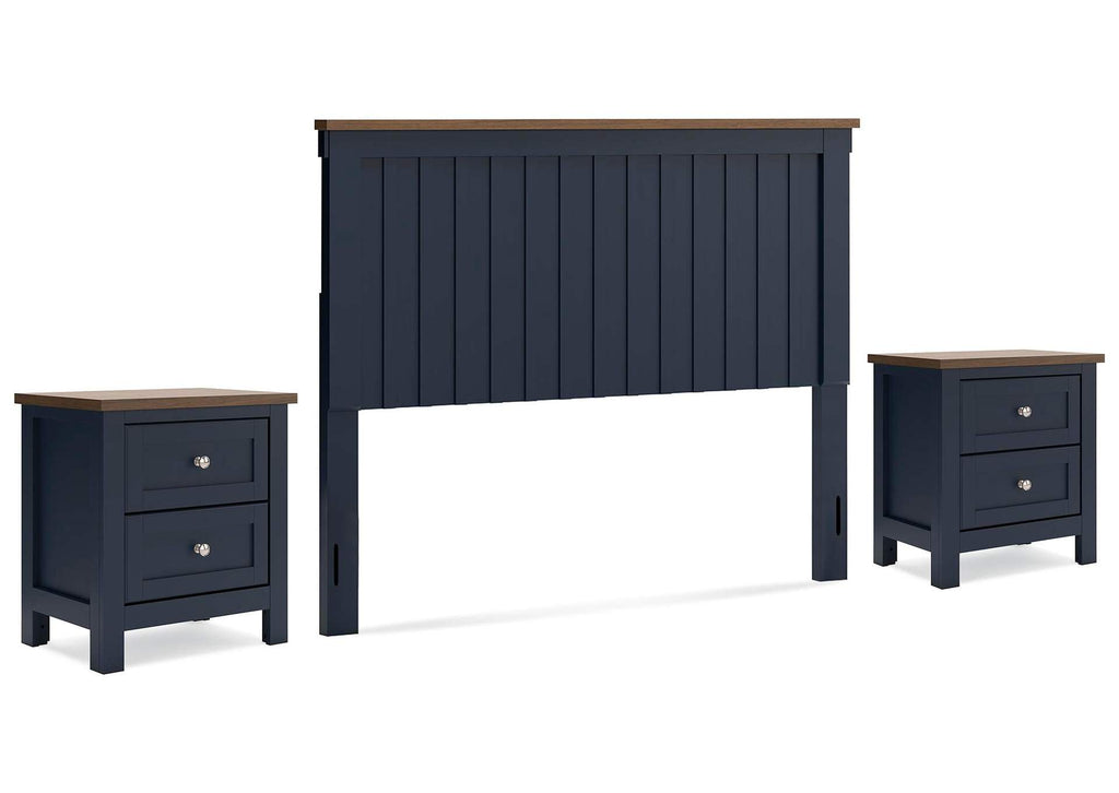 Landocken Queen Panel Headboard and 2 Nightstands
