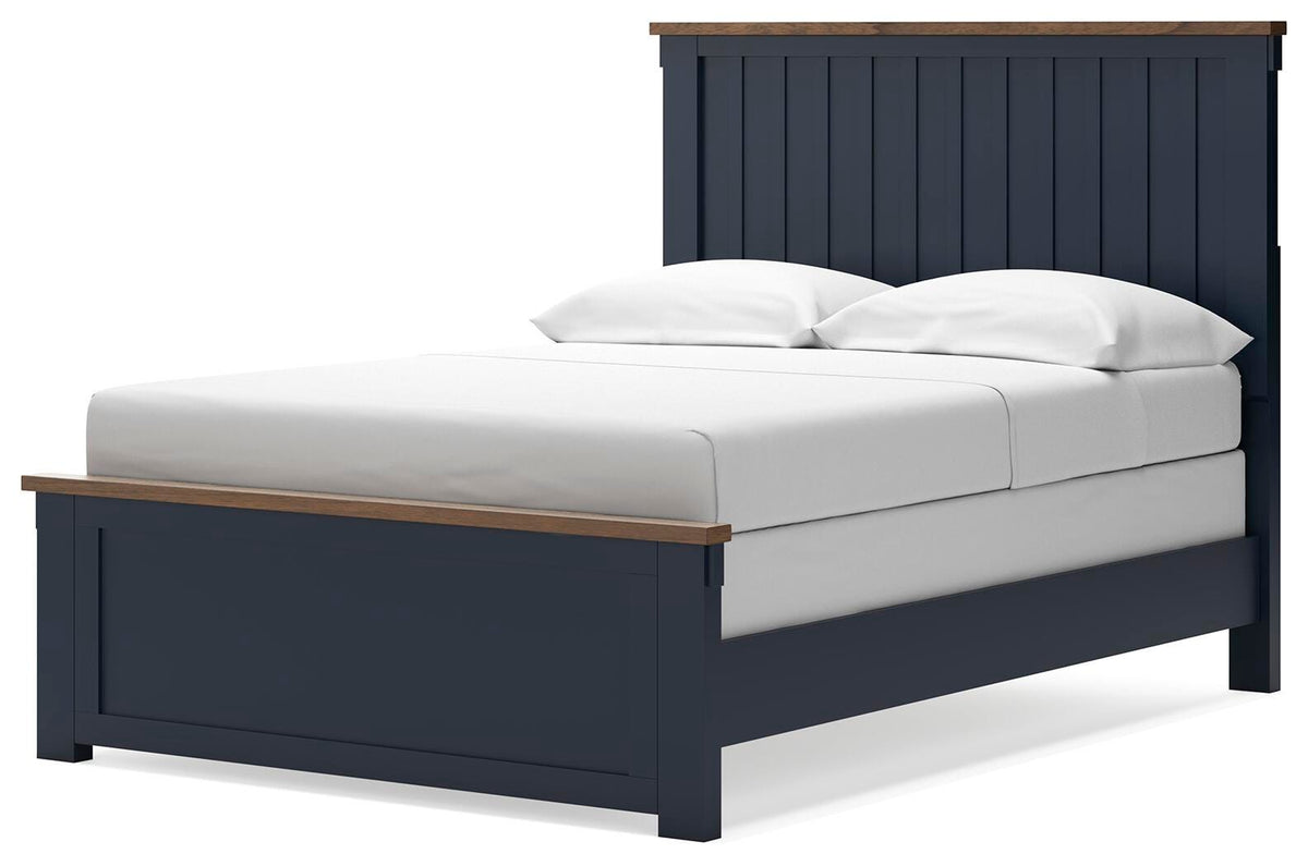 Landocken Full Panel Bed in Brown/Blue, angle view