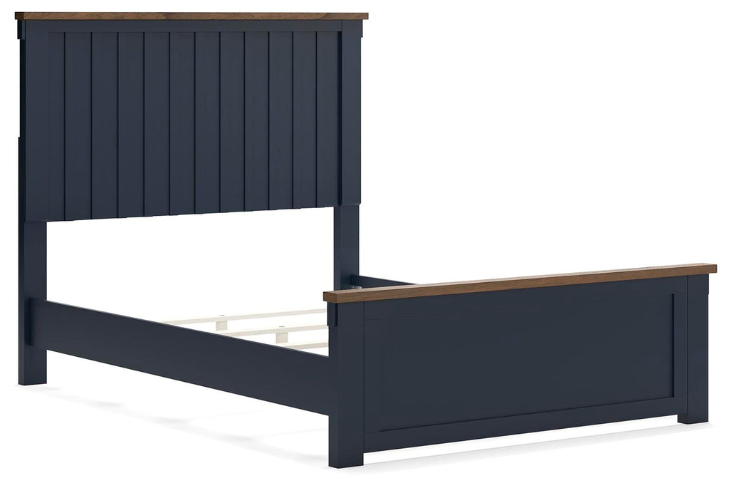 Landocken Full Panel Bed in Brown/Blue, angle view