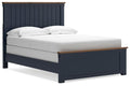 Landocken Full Panel Bed in Brown/Blue, angle view