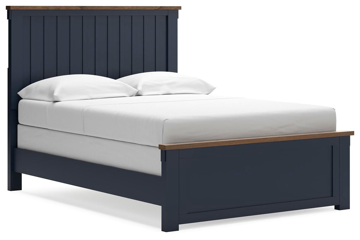 Landocken Full Panel Bed in Brown/Blue, angle view