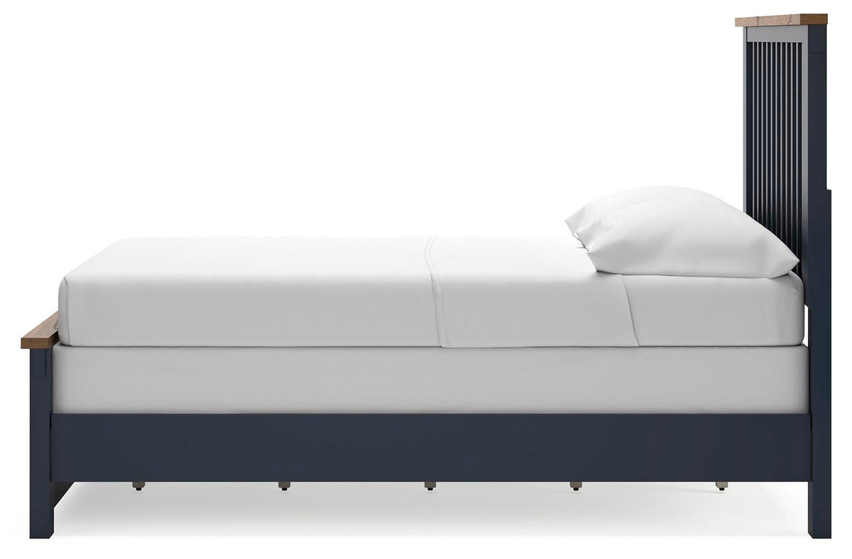 Landocken Full Panel Bed in Brown/Blue, alternate side view
