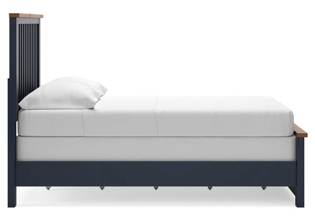 Landocken Full Panel Bed with Mirrored Dresser and Nightstand side view