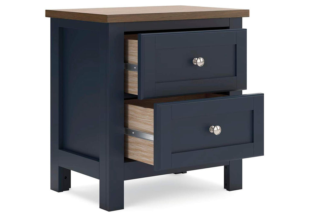 Landocken Full Panel Bed, Dresser and 2 Nightstands angled view