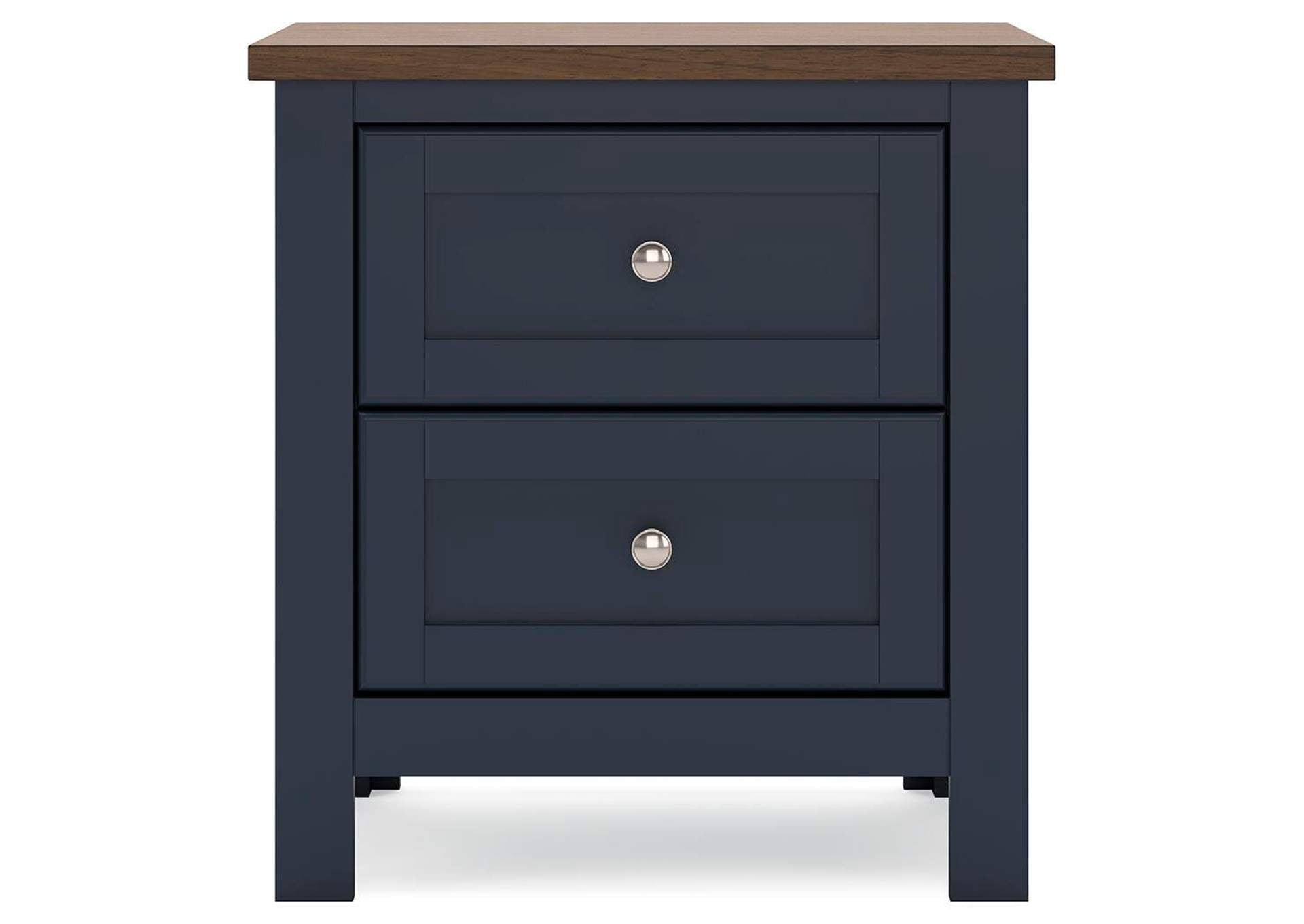 Landocken Twin Panel Headboard with Mirrored Dresser and Nightstand