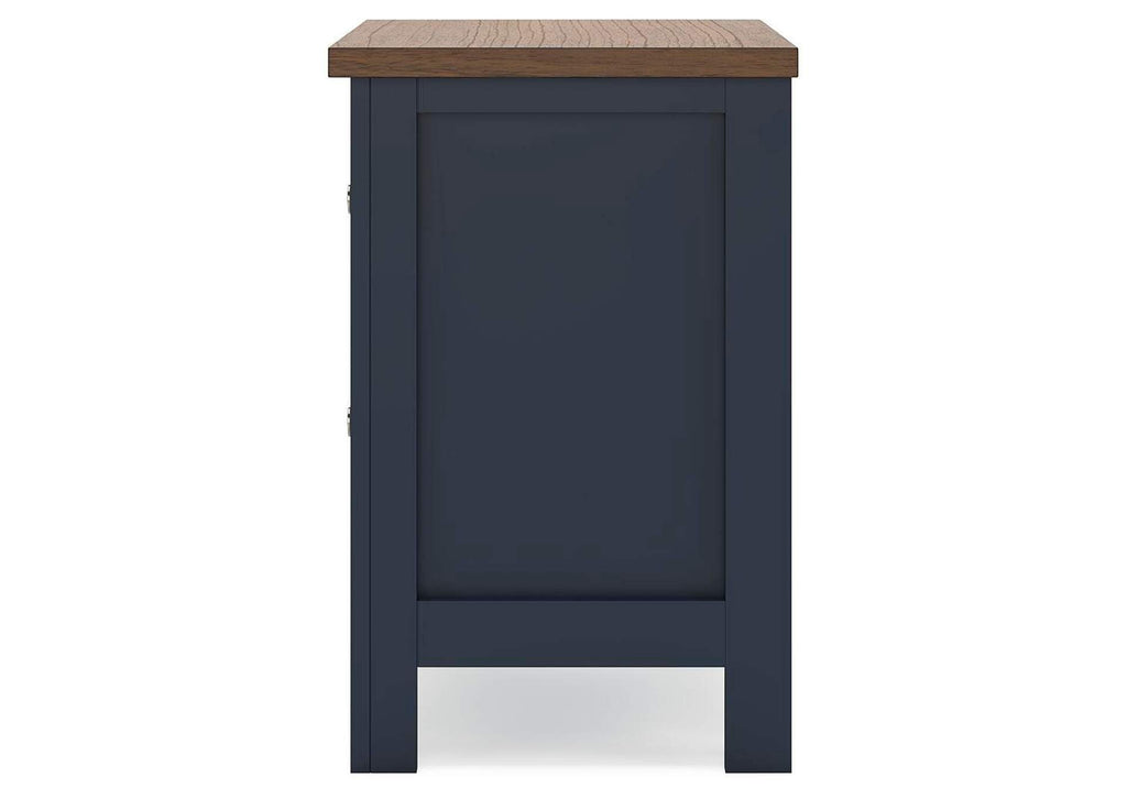 Landocken Twin Panel Headboard, Dresser, Mirror and 2 Nightstands side view