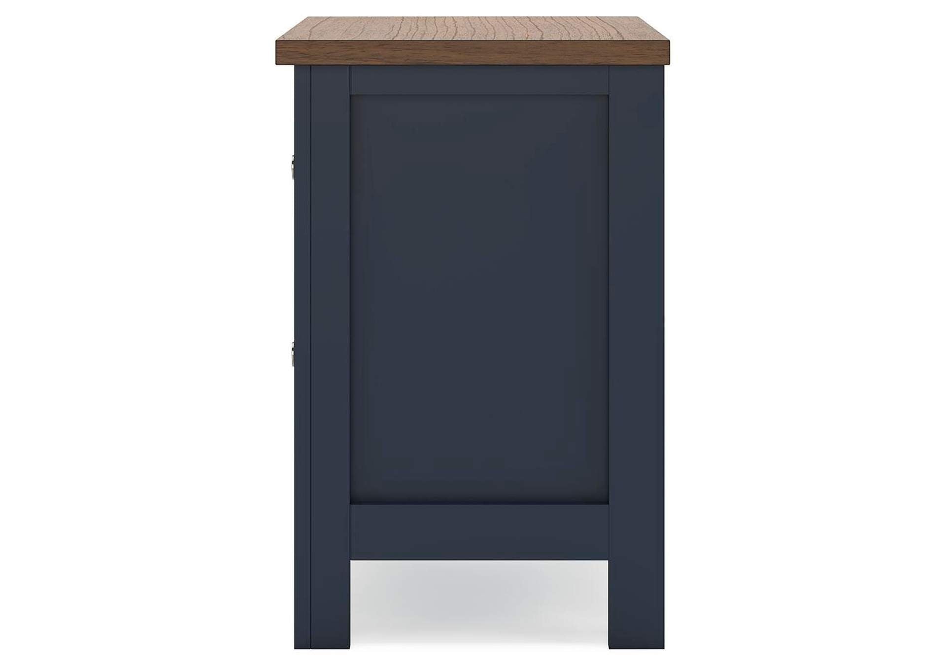 Landocken Full Panel Headboard, Dresser, Mirror, Chest and 2 Nightstands side view