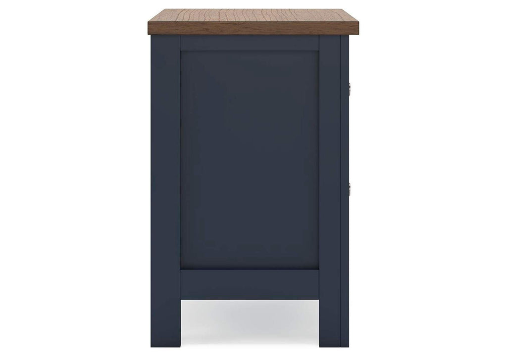 Landocken Queen Panel Bed, Dresser and 2 Nightstands side view