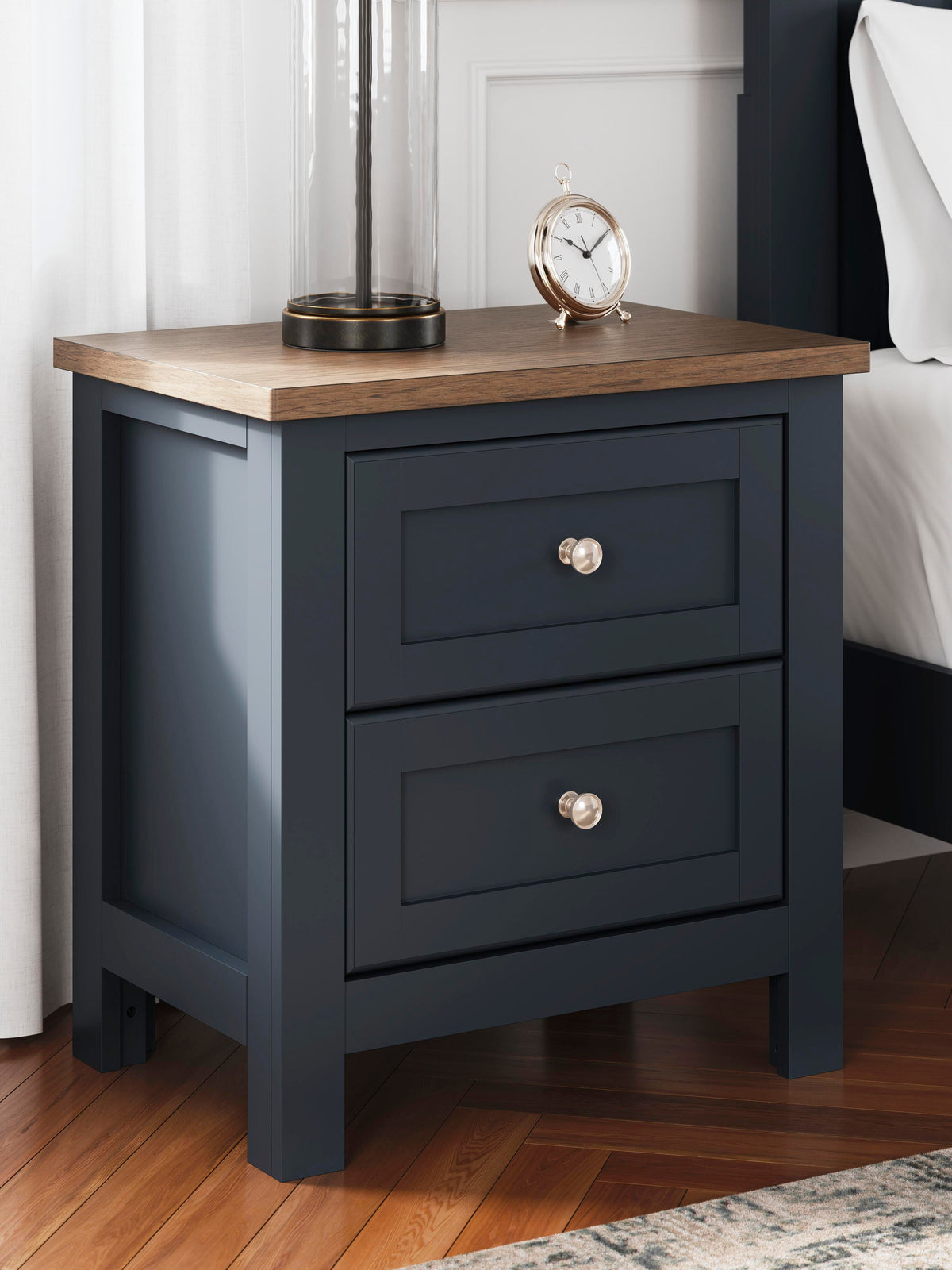 Landocken Nightstand in Brown/Blue, alternate view 3