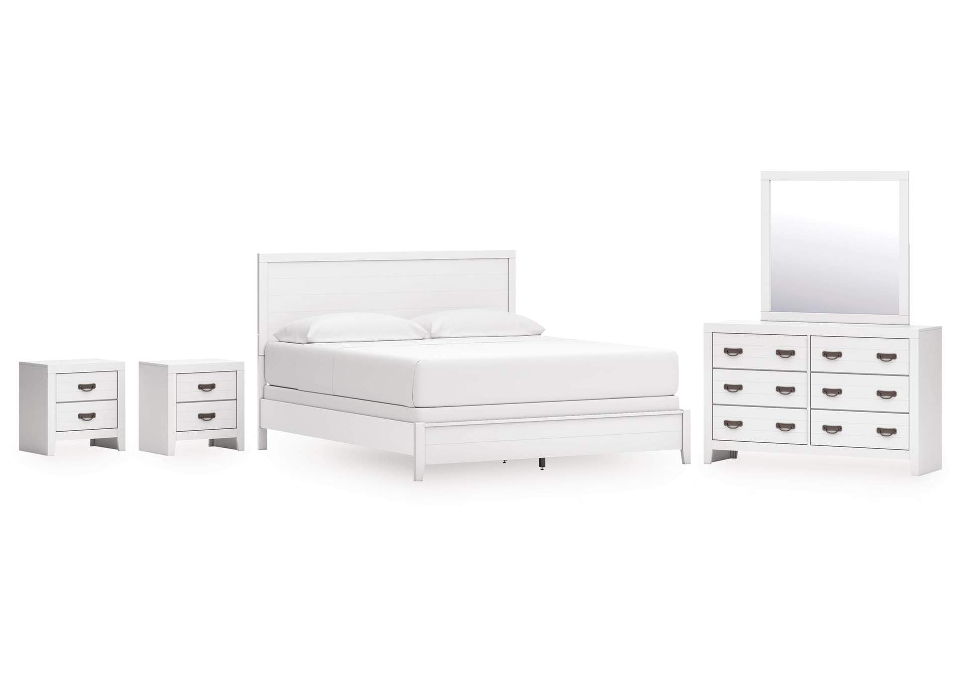 Binterglen California King Panel Bed, Dresser, Mirror and 2 Nightstands