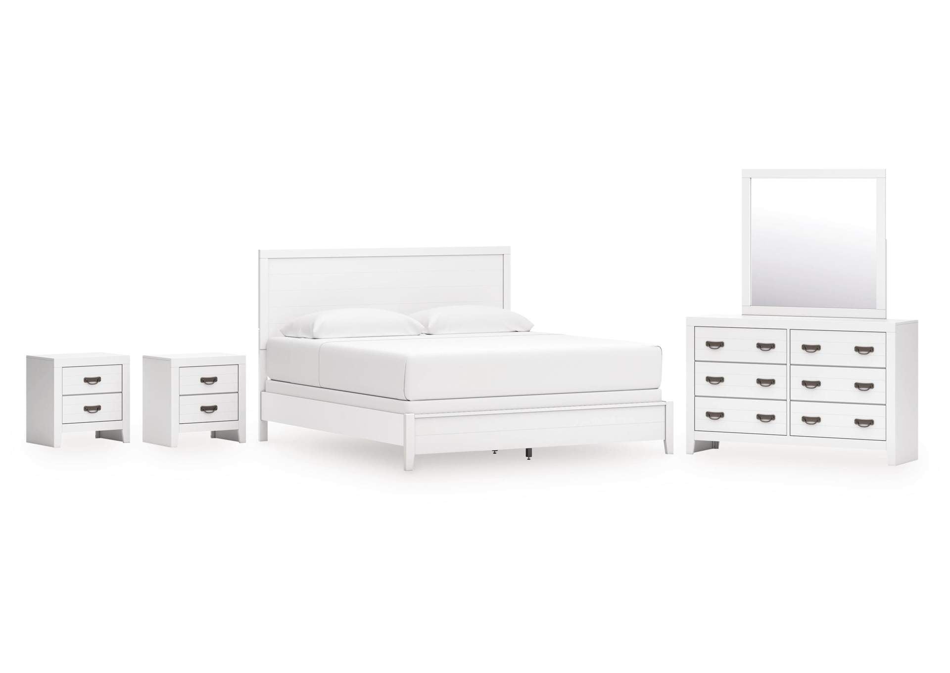 Binterglen King Panel Bed, Dresser, Mirror and 2 Nightstands