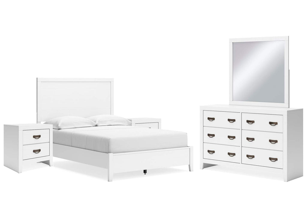 Binterglen Full Panel Bed with Mirrored Dresser and 2 Nightstands
