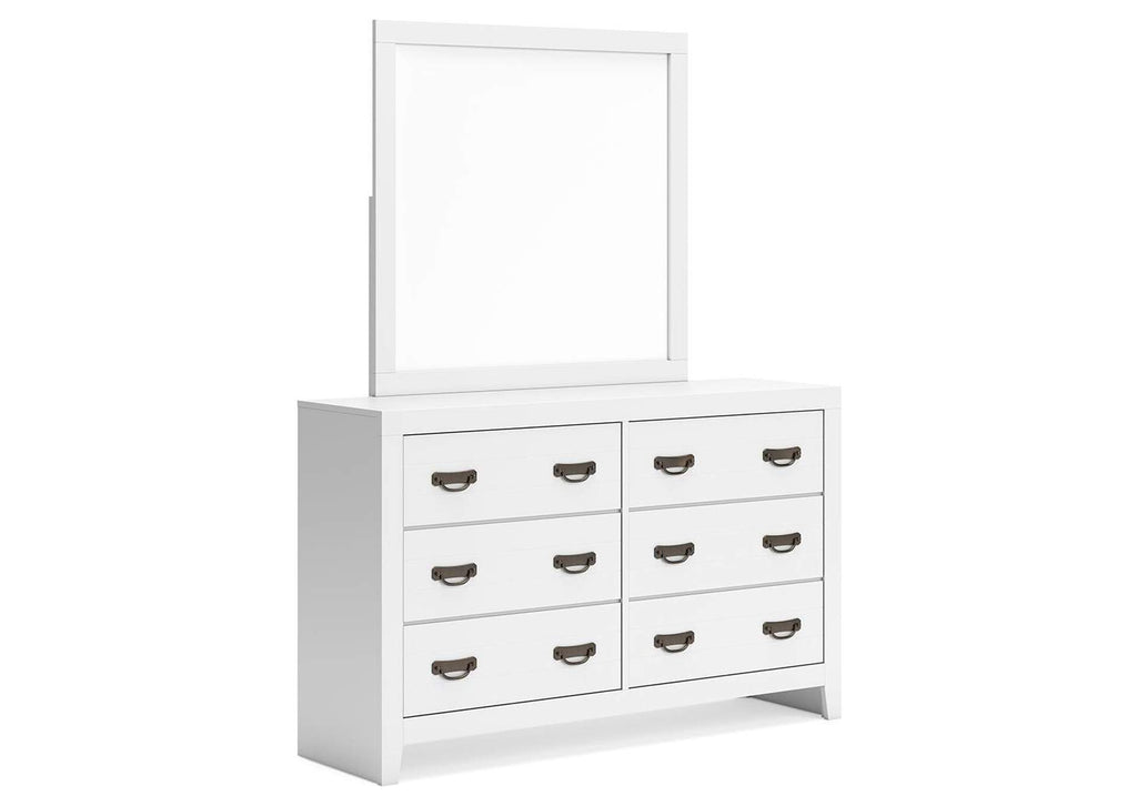 Binterglen King Panel Bed, Dresser, Mirror and 2 Nightstands angled view