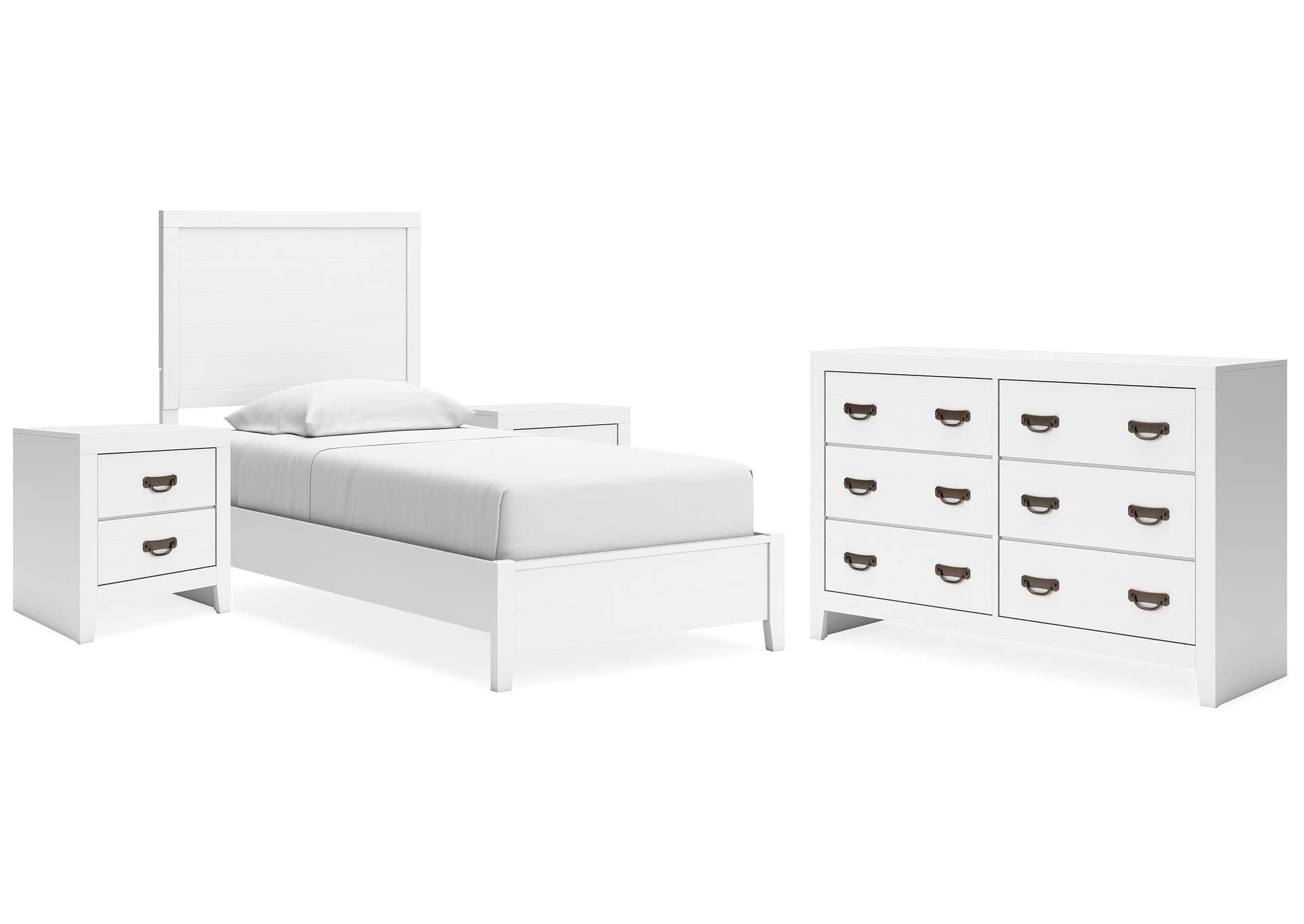 Binterglen Twin Panel Bed with Dresser and 2 Nightstands