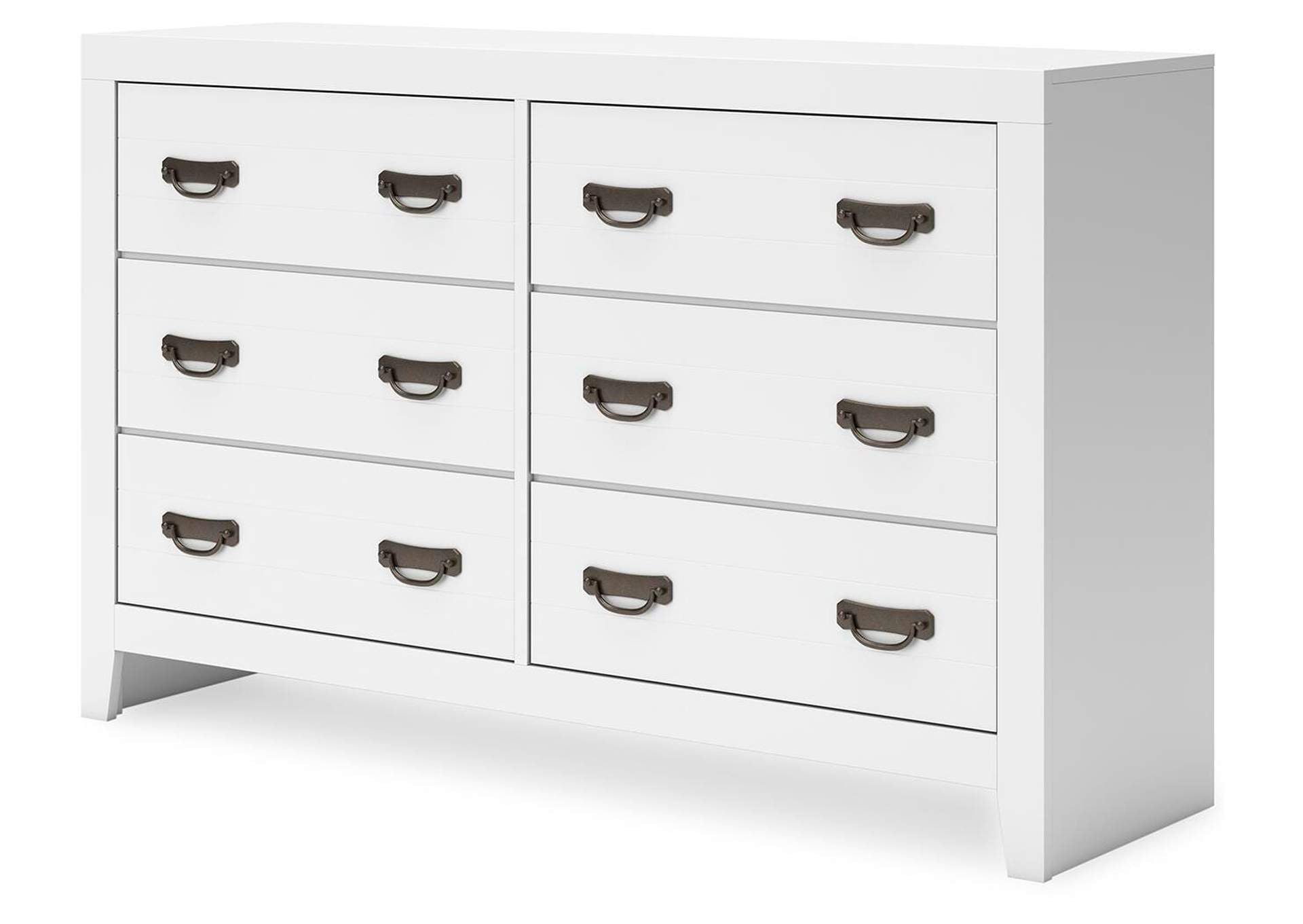Binterglen Twin Panel Bed with Dresser and 2 Nightstands angled view
