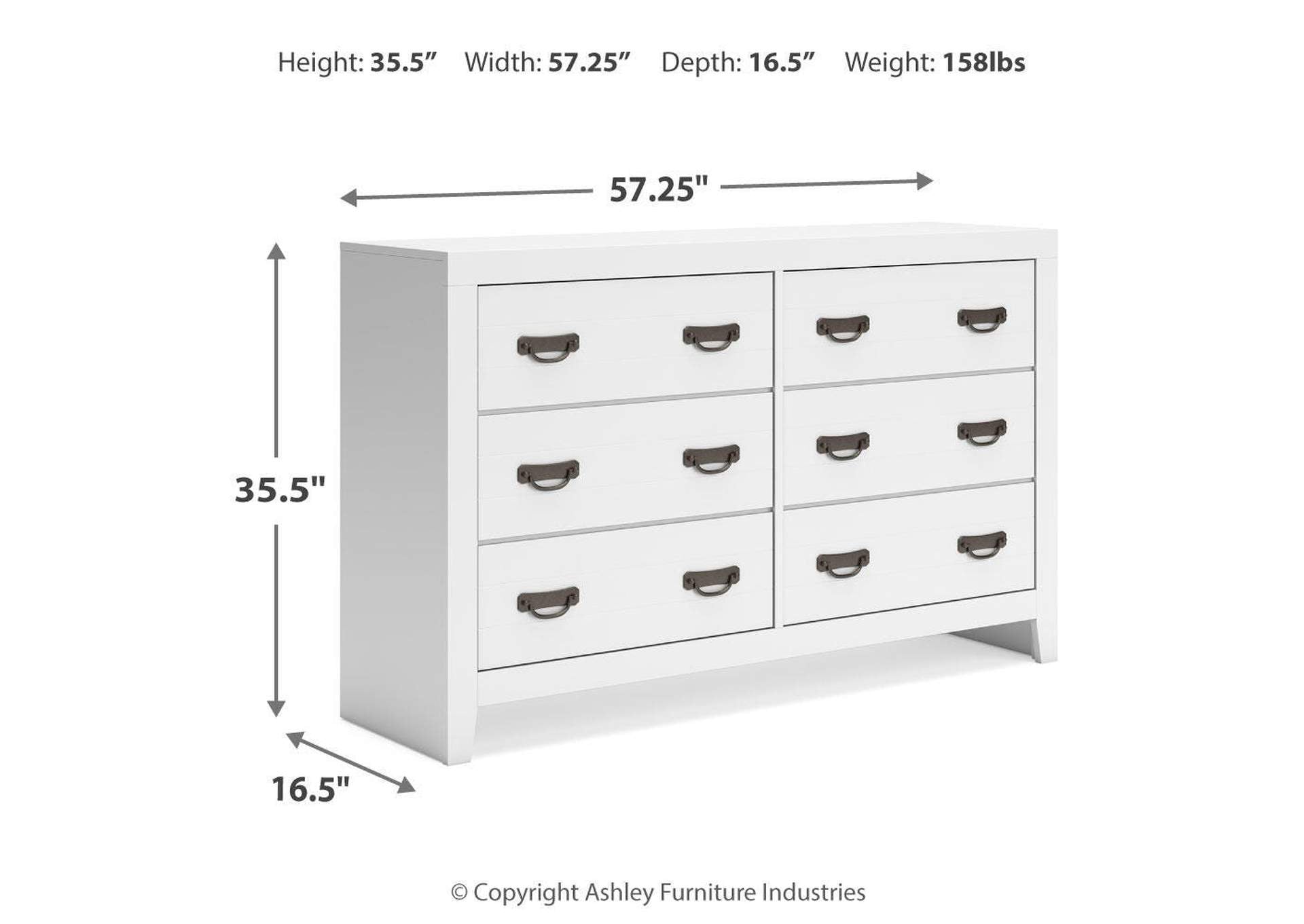 Binterglen King Panel Bed with Dresser dimensions