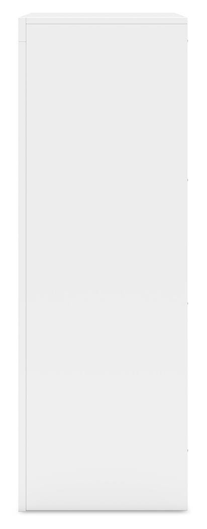 Binterglen Chest of Drawers in White, alternate side view