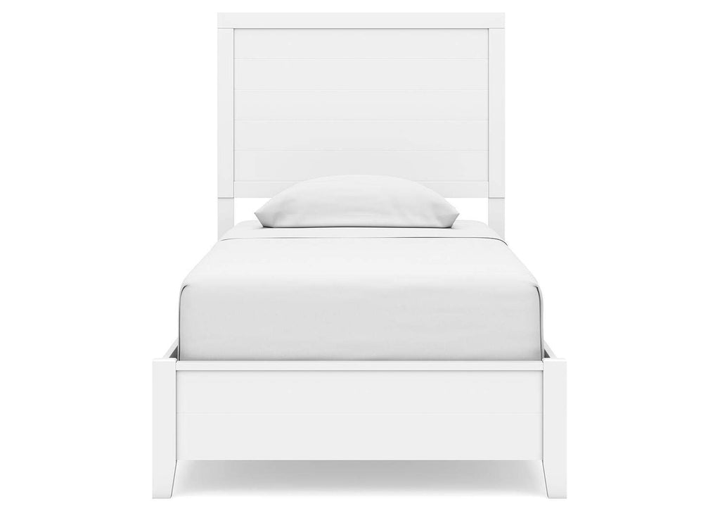 Binterglen Twin Panel Bed with Nightstand front view