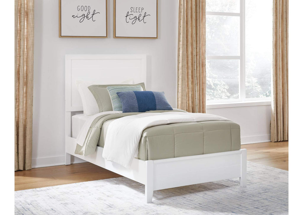 Binterglen Twin Panel Bed with Mirrored Dresser and 2 Nightstands