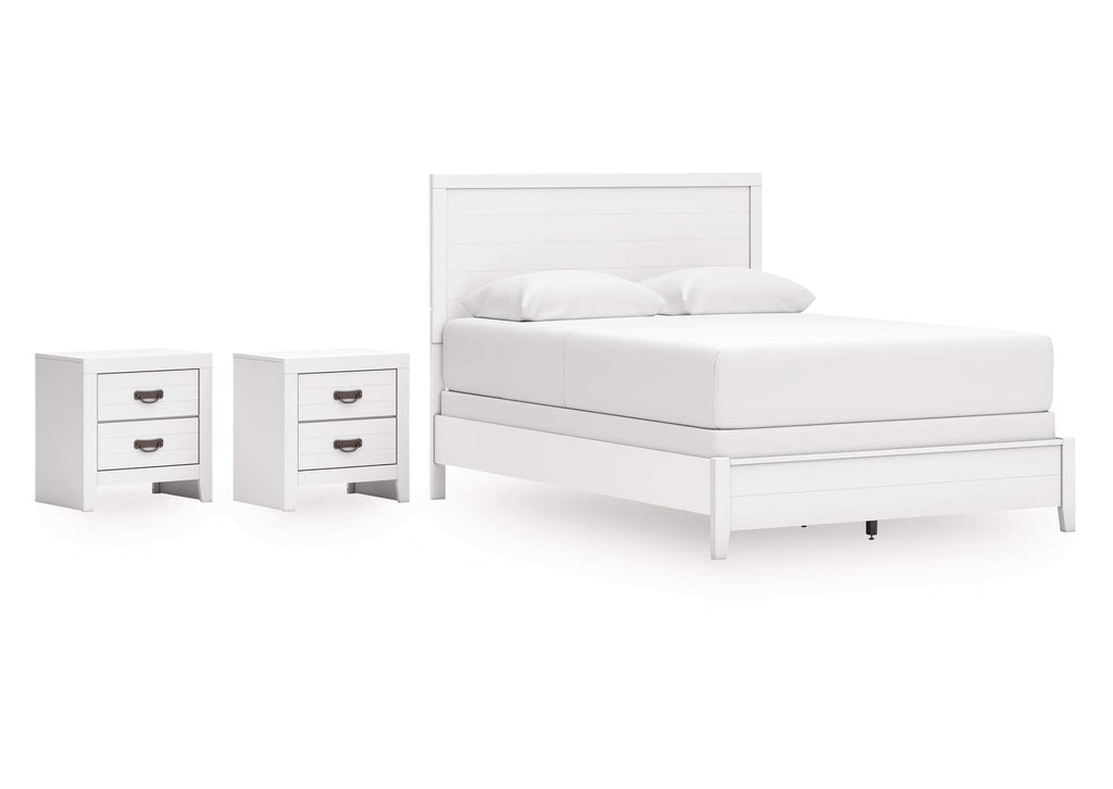 Binterglen Queen Panel Bed and 2 Nightstands
