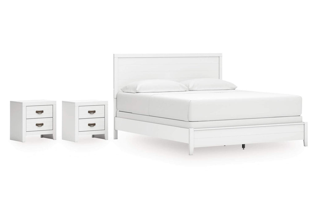 Binterglen California King Panel Bed and 2 Nightstands