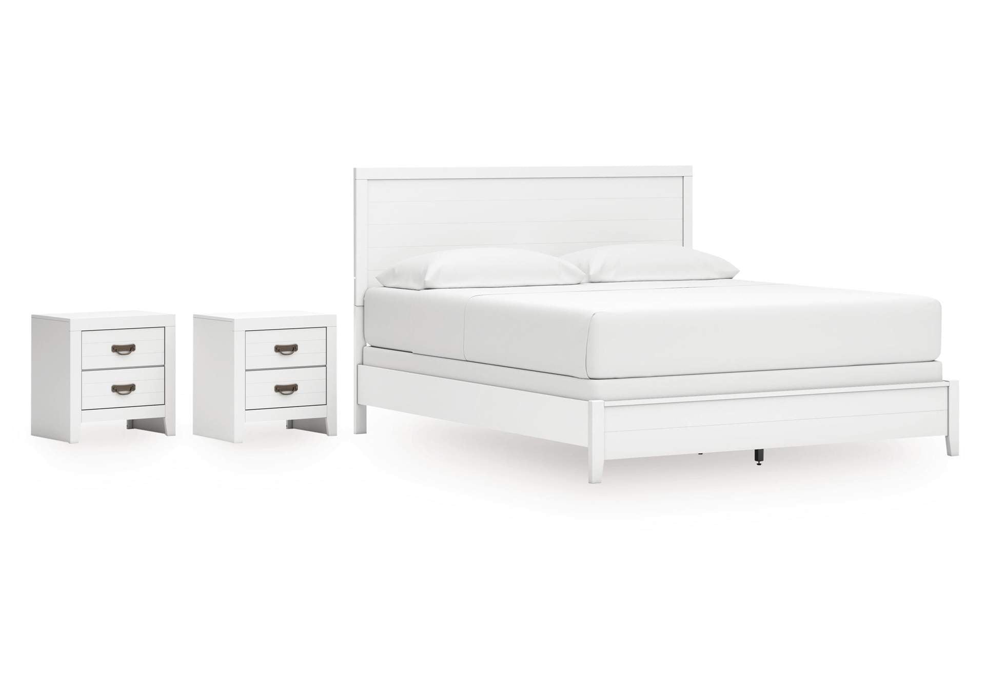 Binterglen California King Panel Bed and 2 Nightstands
