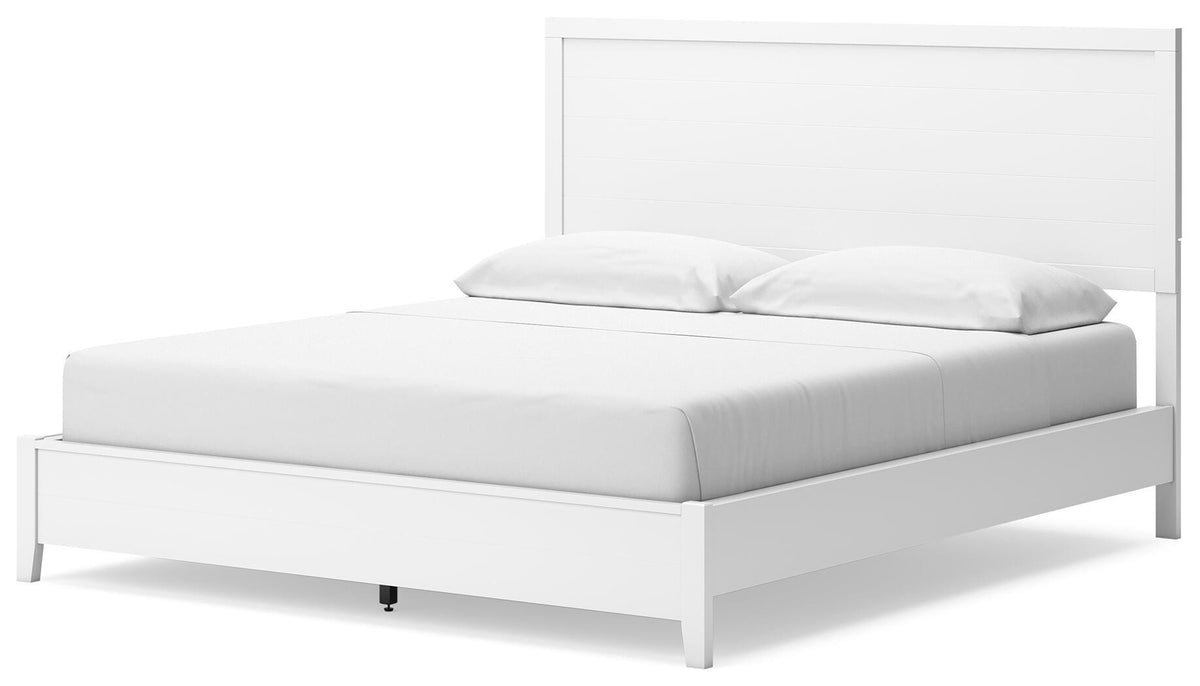 Binterglen California King Panel Bed in White, angle view
