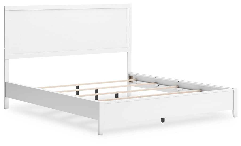 Binterglen California King Panel Bed in White, angle view