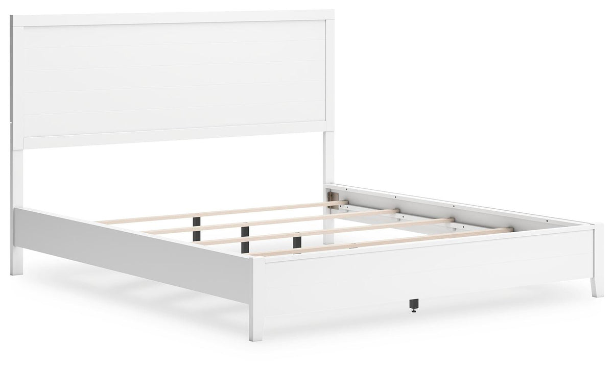 Binterglen California King Panel Bed in White, angle view