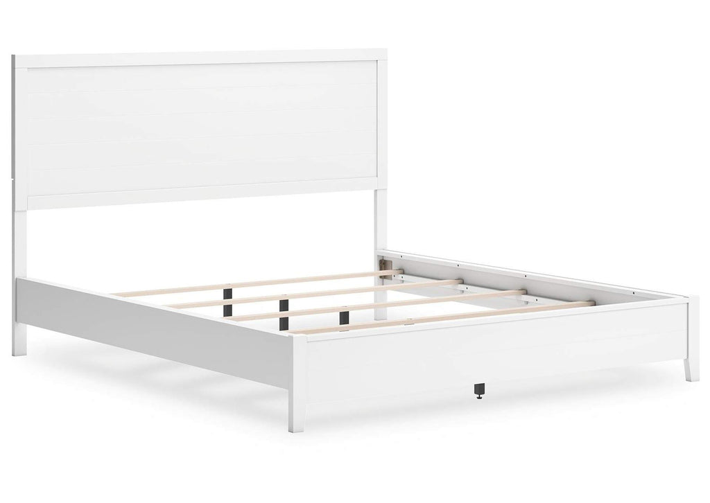 Binterglen California King Panel Bed, Dresser, Mirror and 2 Nightstands angled view