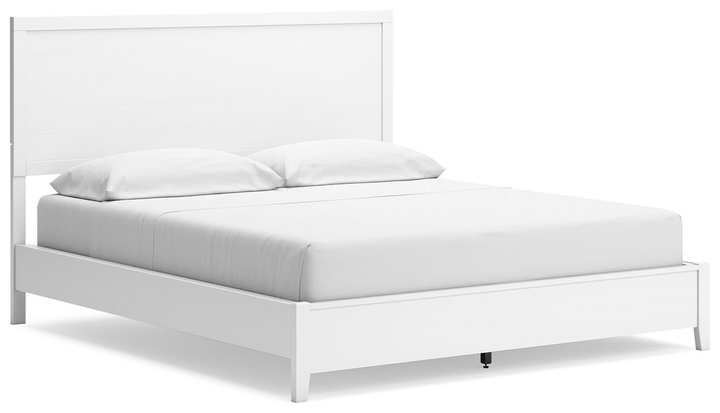 Binterglen California King Panel Bed in White, angle view
