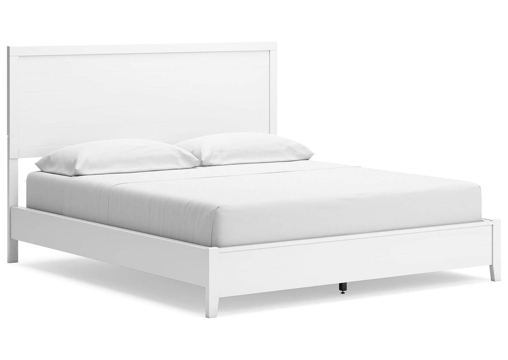 Binterglen California King Panel Bed and 2 Nightstands angled view