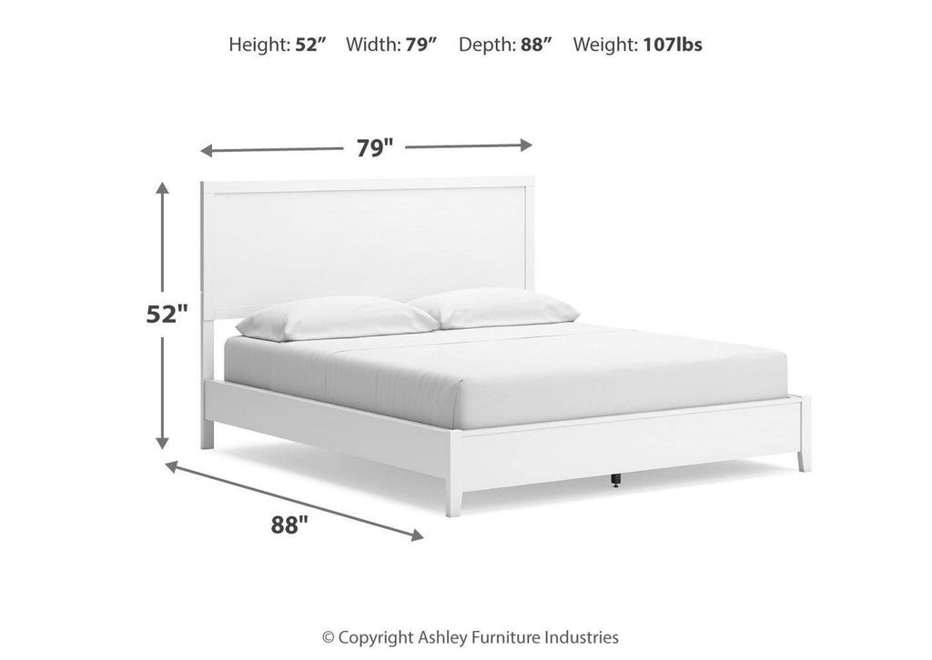 Binterglen California King Panel Bed and 2 Nightstands dimensions