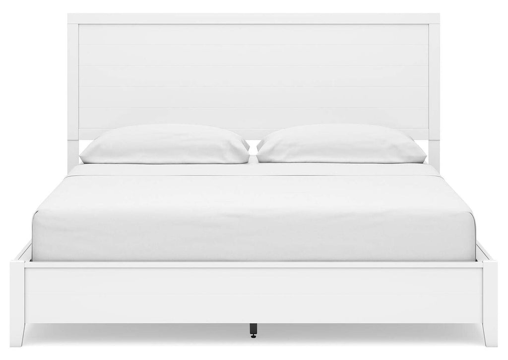 Binterglen California King Panel Bed and 2 Nightstands front view