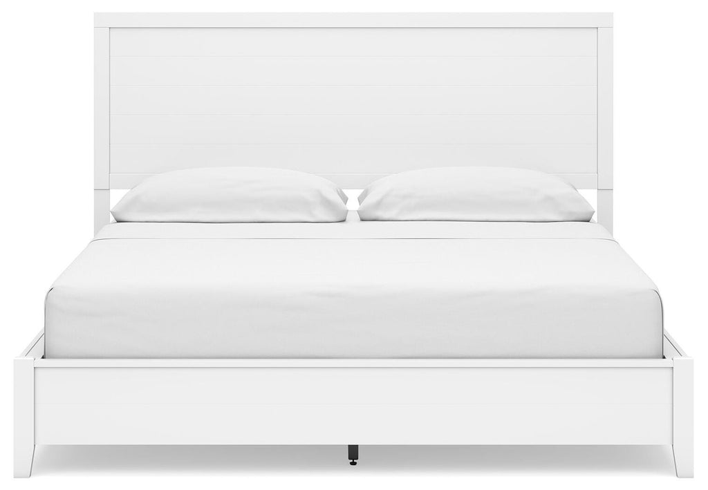 Binterglen California King Panel Bed in White, front view