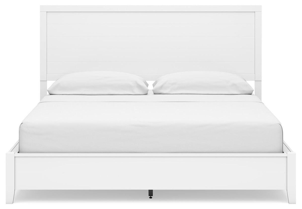 Binterglen California King Panel Bed in White, front view