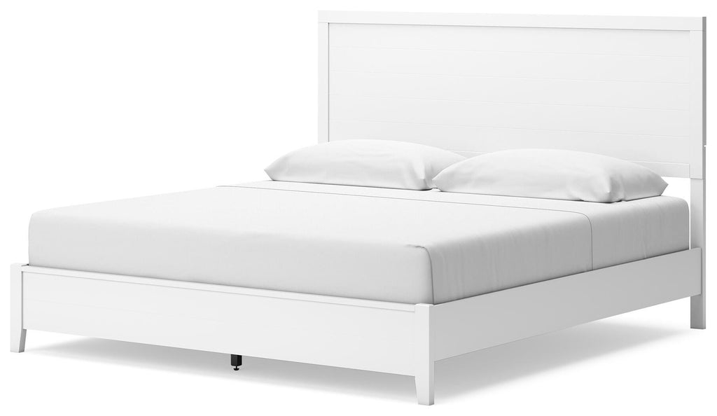 Binterglen King Panel Bed in White, angle view