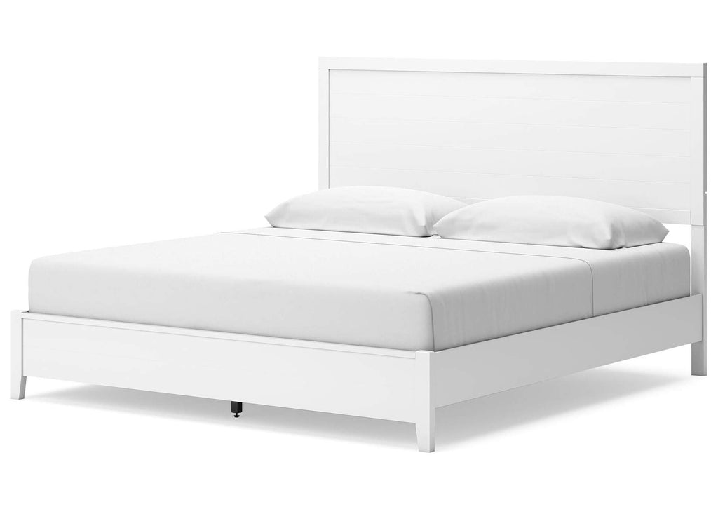 Binterglen King Panel Bed and 2 Nightstands angled view