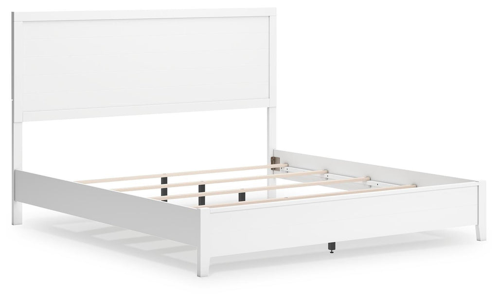 Binterglen King Panel Bed in White, angle view