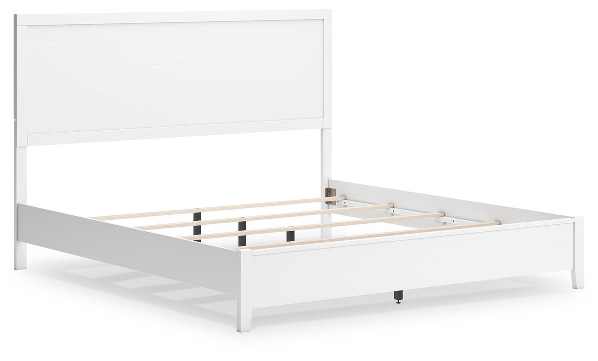 Binterglen King Panel Bed in White, angle view