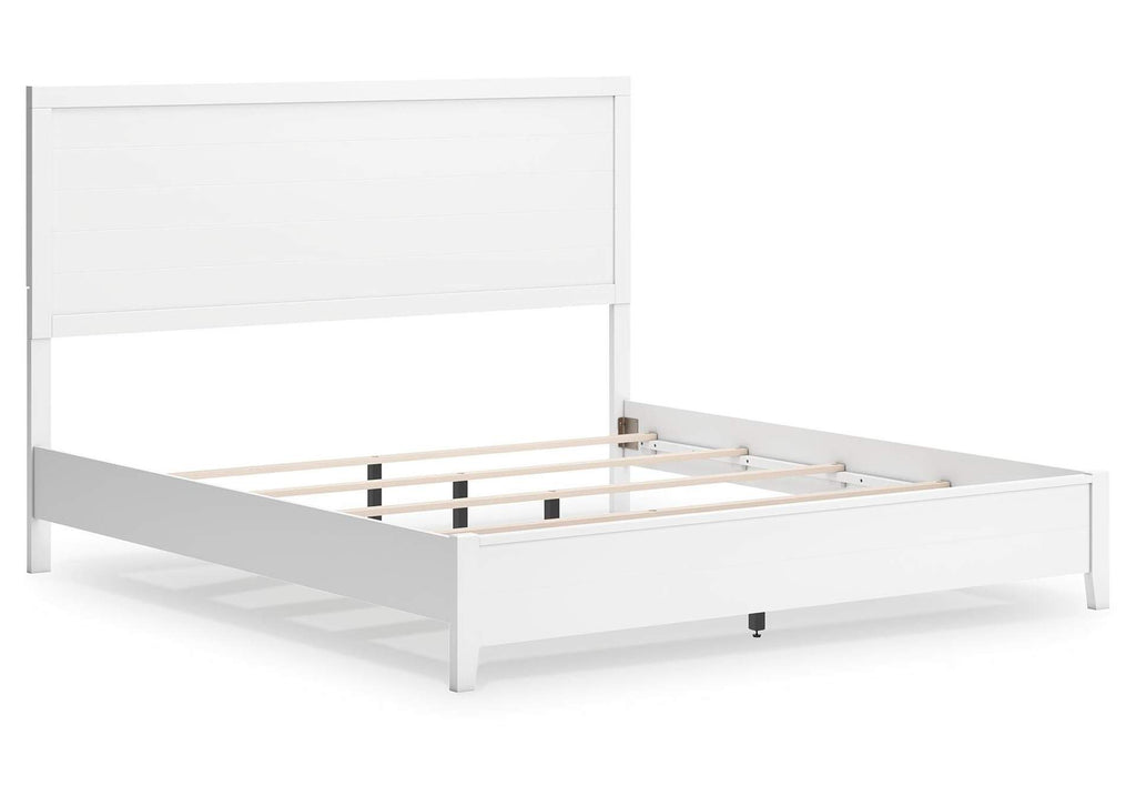 Binterglen King Panel Bed and 2 Nightstands angled view