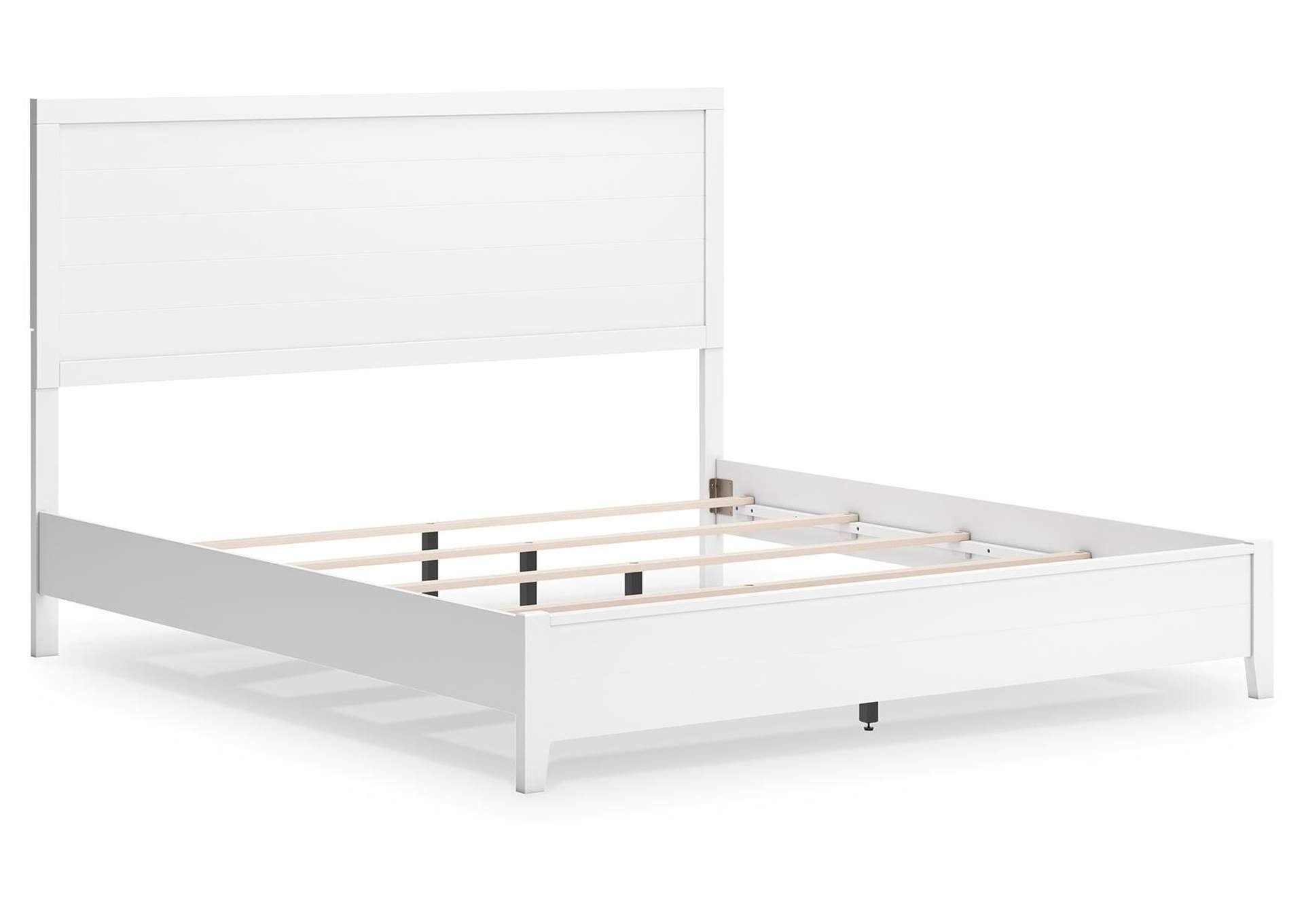 Binterglen King Panel Bed and 2 Nightstands angled view