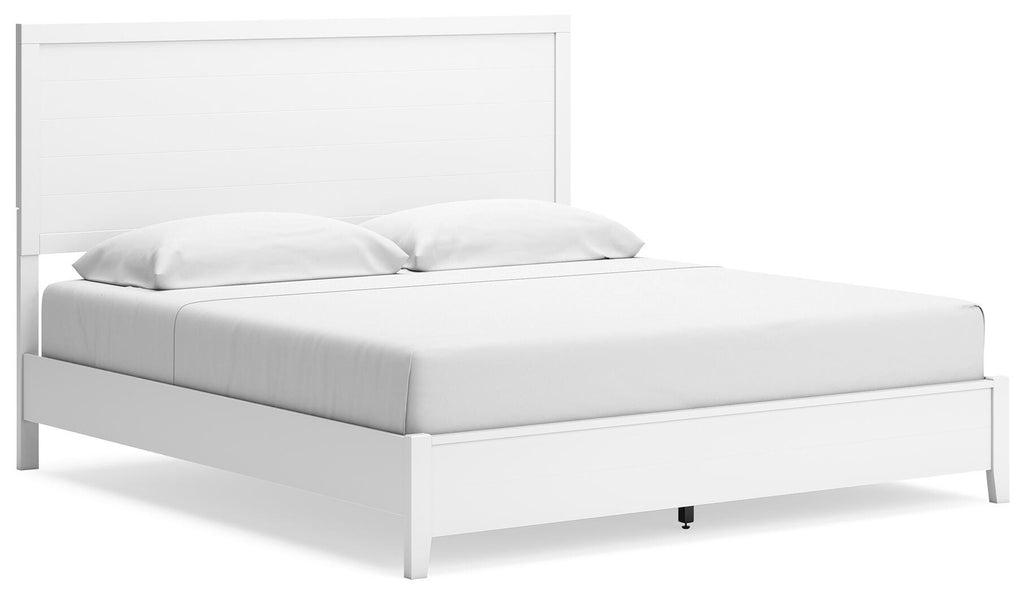 Binterglen King Panel Bed in White, angle view