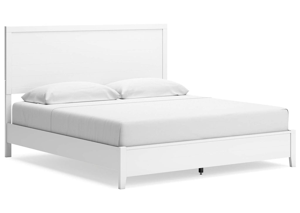 Binterglen King Panel Bed and 2 Nightstands angled view