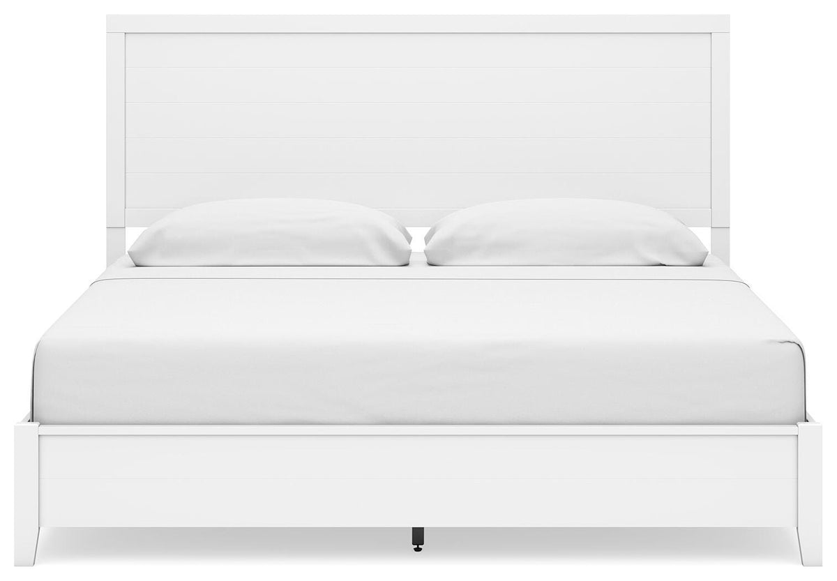 Binterglen King Panel Bed in White, front view