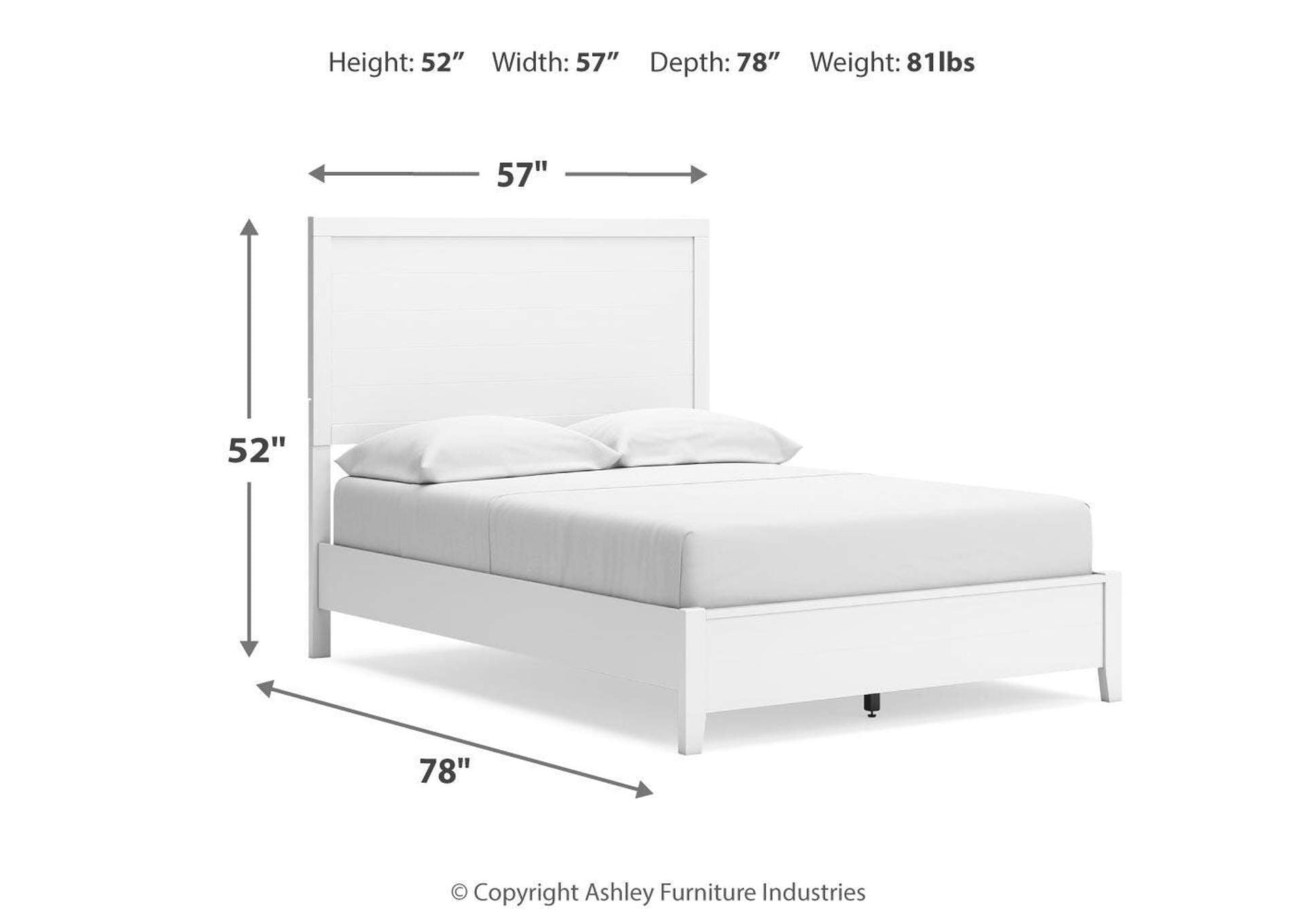 Binterglen Full Panel Bed with Dresser dimensions